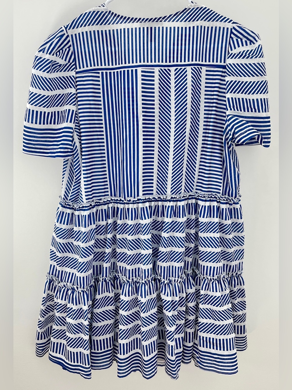 Aqua Puff Sleeve V-neck lightweight Mini Dress Size:L Romantic - Picture 6 of 10